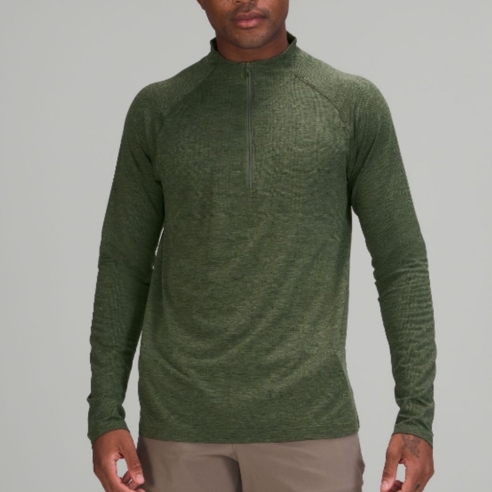 Lululemon Metal Vent Tech Half-Zip 2.0 (forest green, M)